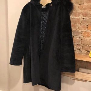 Faux fur womens winter coat